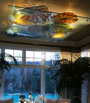 Picture of Blown Glass Ceiling Light Sculpture