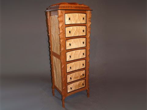 Picture of Seven Drawer Sculpted Case in Cherry