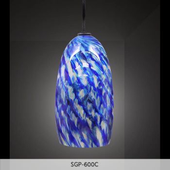 Picture of Blown Glass Pendant Light | Cobalt Iris