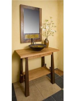 Picture of Cherry and Walnut Wood Vanity
