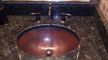 19" Oval Copper Bathroom Sink by SoLuna