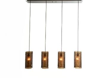 Picture of Linear Chandelier | Textured Glass | 4 pc
