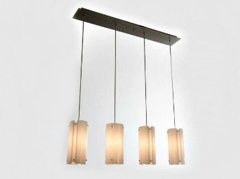 Picture of Linear Chandelier | Textured Glass | 4 pc
