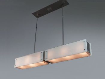 Picture of Linear Chandelier | Textured Glass | 44"