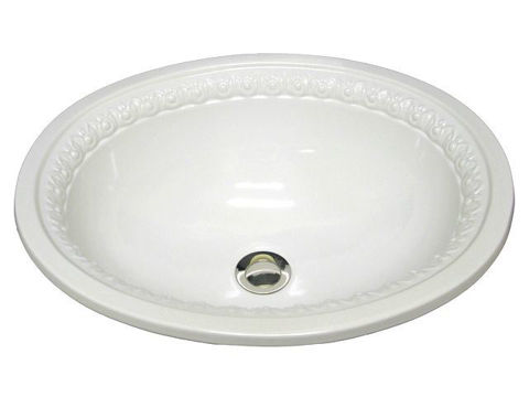 Picture of Hand Crafted Sink | Oval Ceramic Sink with Romanesque Border