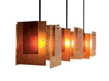 Picture of Spider Mica Triple Pendant Light