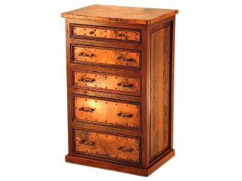 Picture of 5-Drawer Tall Dresser with Copper Panels