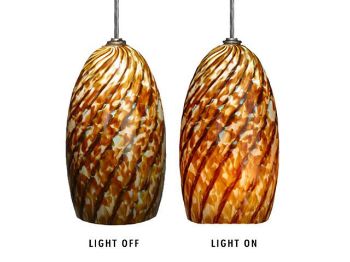 Picture of Blown Glass Pendant Light | Alabaster Swirl