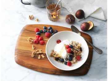 Rectangle Edge Grain Gently Rounded Edge Serving Board by Proteak 12 inch
