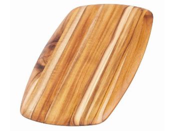 Rectangle Edge Grain Gently Rounded Edge Serving Board by Proteak 12 inch