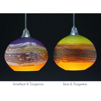 Blown Glass Pendant Light - Create Your Own Round Strata by Gartner Blade.