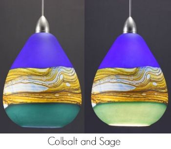 Blown Glass Pendant Light - Create Your Own Translucent Teardrop Strata 