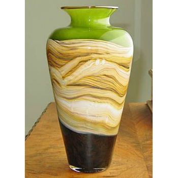 Picture of Blown Glass Vase | Lime Strata