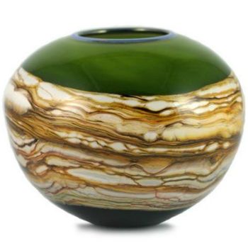 Picture of Blown Glass Vase | Lime Round Strata
