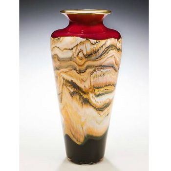 Picture of Blown Glass Vase | Ruby Strata