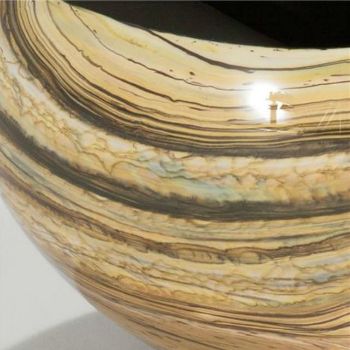 Picture of Blown Glass Vase | Round Strata | Black