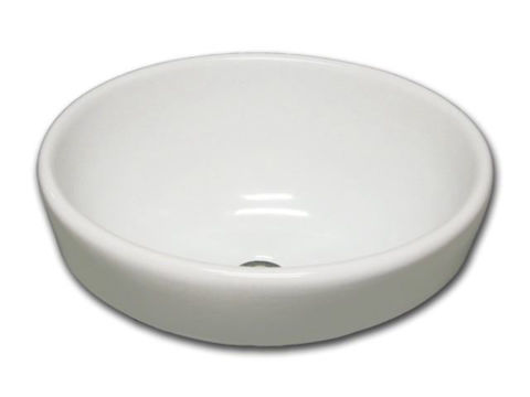 Picture of Hand Crafted Sink | 16" Oval Half-Exposed Drop-in Ceramic Sink