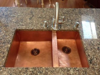 Double Well Copper Kitchen Sink - 60/40 by SoLuna