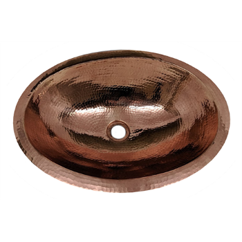 19" Oval Copper Bathroom Sink by SoLuna
