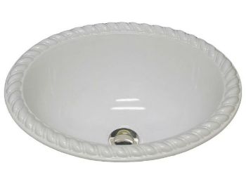 Picture of Hand Crafted Sink | Oval Self-Rimming Basin with Rope Rim