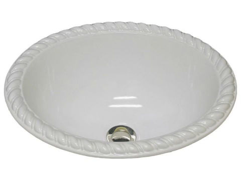 Picture of Hand Crafted Sink | Oval Self-Rimming Basin with Rope Rim