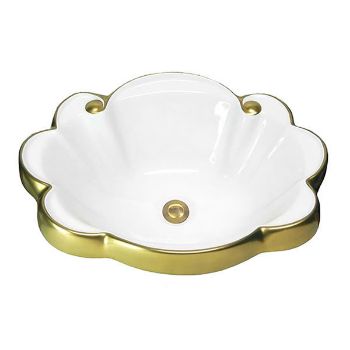 Hand Painted Sink | Burnished Gold Border