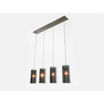 Linear Chandelier | Textured Glass | 4 pc