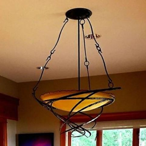 Telluride Glass and Metal Chandelier