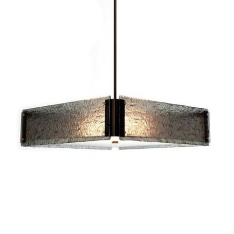 Textured Glass Square Chandelier