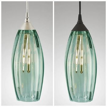 Blown Glass Pendant Light | Column | Jade